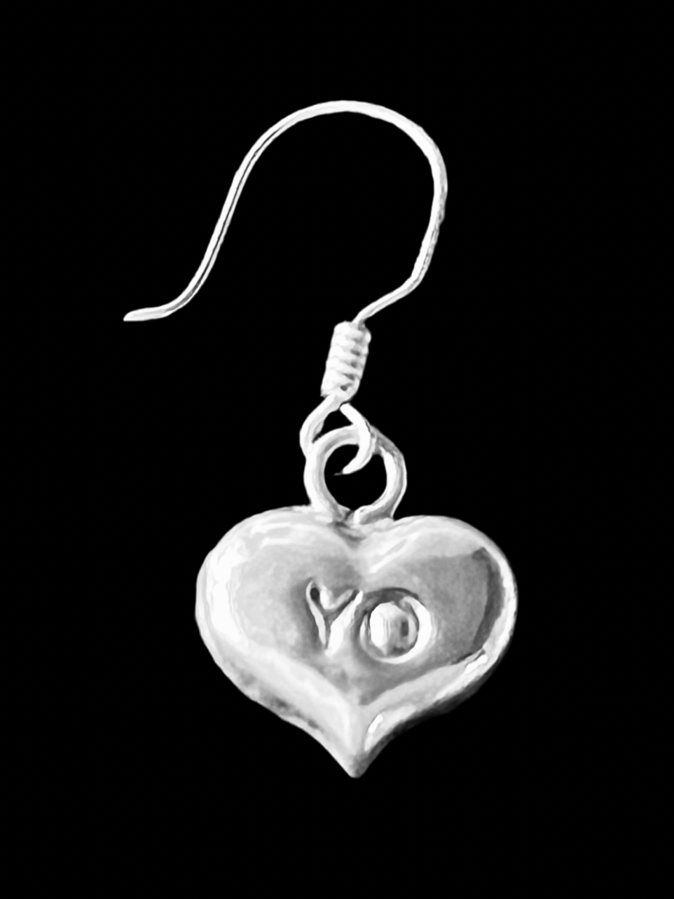 925 Pure Sterling Silver Tu & Yo Heart Earrings