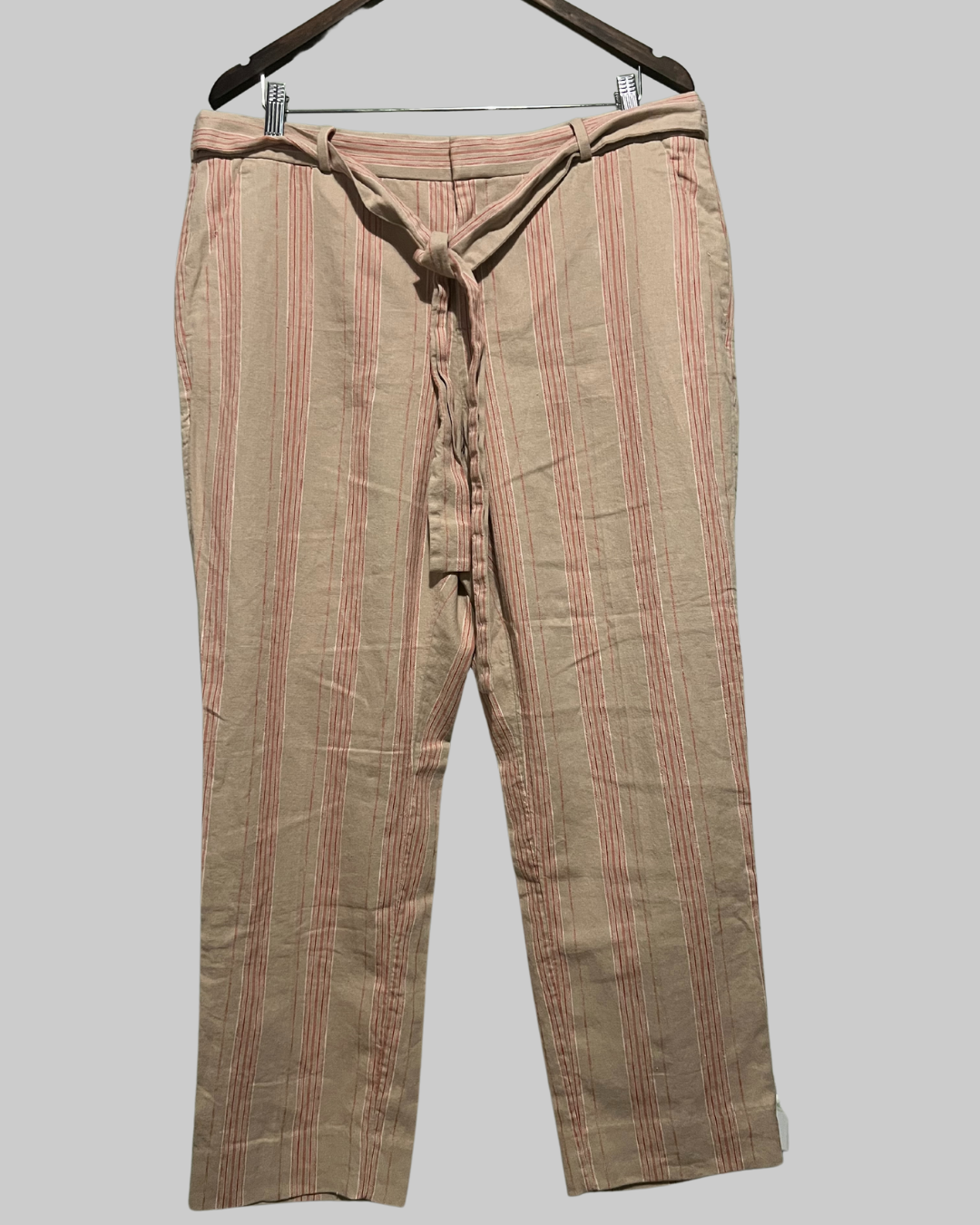 Banana Republic Avery Women's Beige Linen Crop Pant Wide Leg