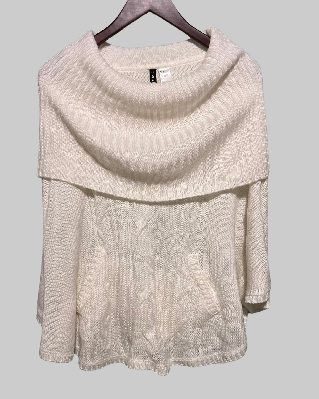 H&M Acrylic Blend Cow Neck Sweater
