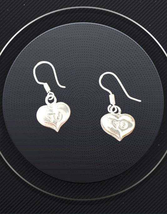 925 Pure Sterling Silver Tu & Yo Heart Earrings